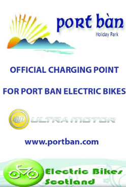 Electric bike hire charging point caravan park argyll